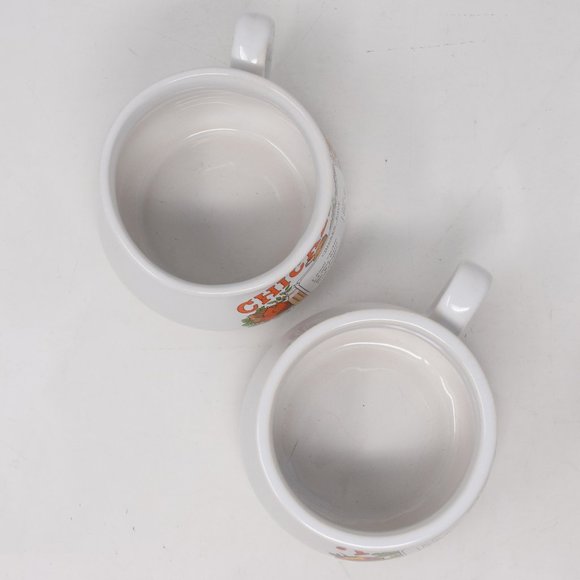 2 Vintage Tomato Chicken Soup Recipe Mug Bowl Set Ingredients 70s Comfort Food - Picture 8 of 14